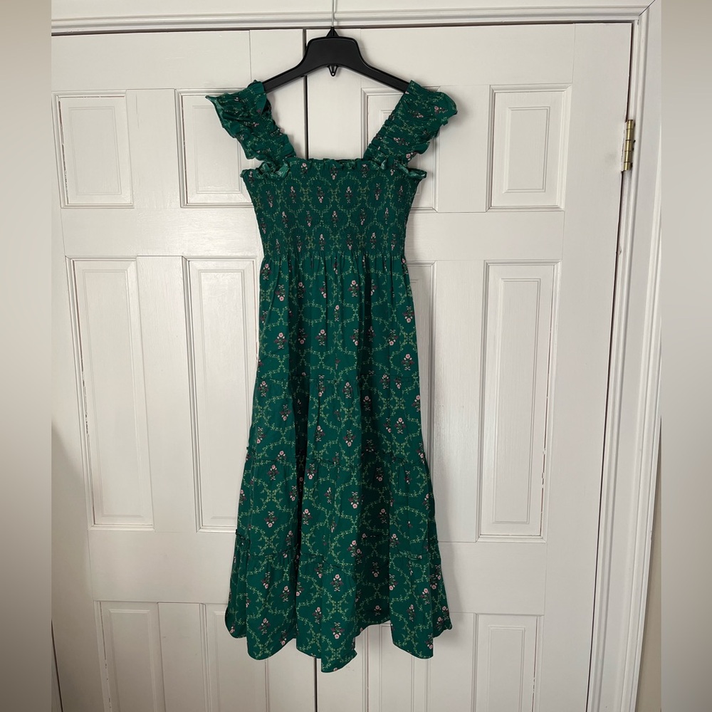 Hill House Ellie Nap Dress Emerald Trellis Size XS - Picture 3 of 9